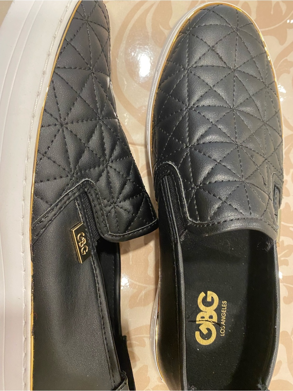 Black Quilted Slip-On Women’s Sneakers